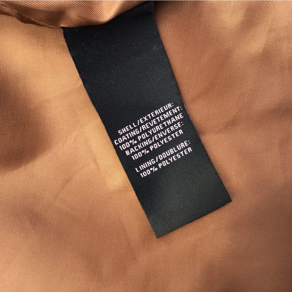 With The Girls By Avec Les Filles Brown Faux Leather Vegan Trench Coat Size M - Picture 7 of 8